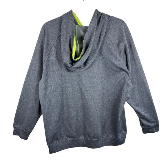 Adidas Gray Hooded Chartreuse Embroidered Pullover Sweatshirt Men's Size XL - Picture 2 of 6